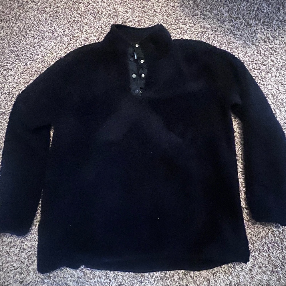 Crown & Ivy Black 1/4 Snap Pullover Navy Pullover size 1X.